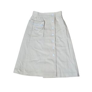 Vintage Courrèges Paris Snap-Front Utility Skirt – 1970s Made in France